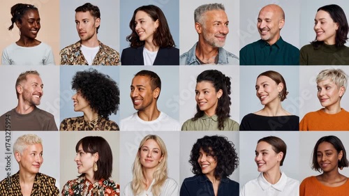 Wallpaper Mural Studio portraits of a diverse group of professionals, showing collaboration, optimism, and teamwork across generations and cultures. Torontodigital.ca