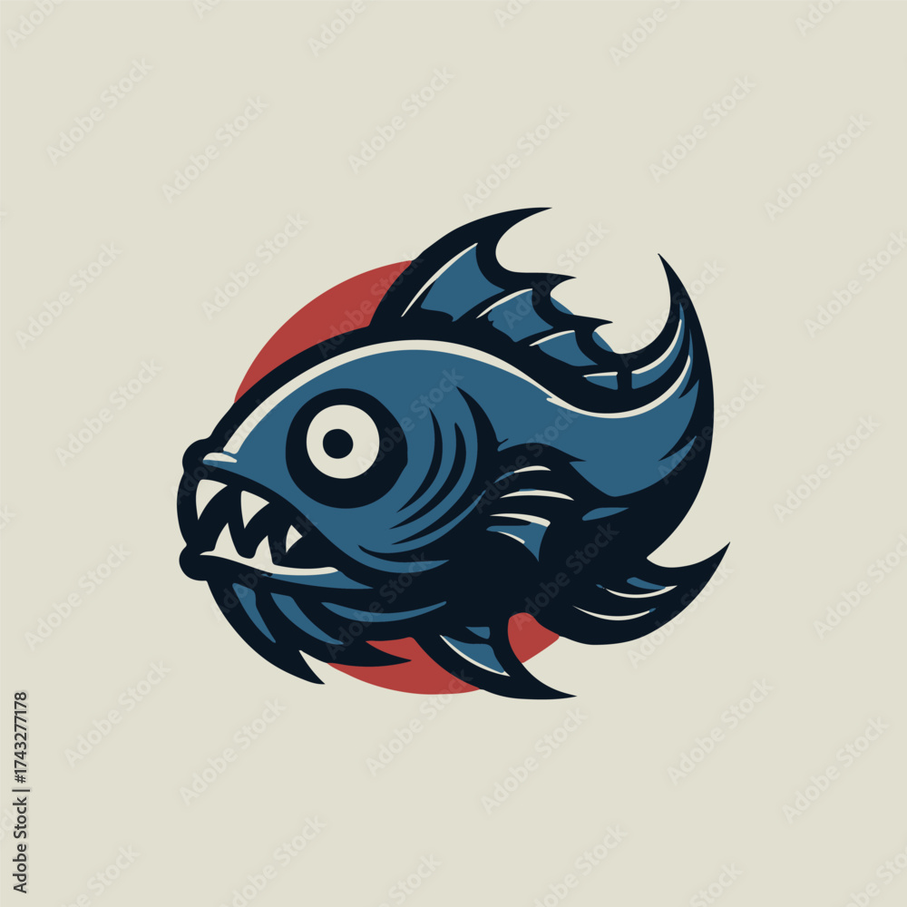 Fototapeta premium Monster Fish Logo