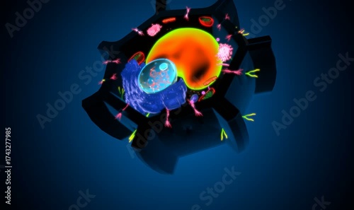 Plant cell structure anatomy. 3d illustrations