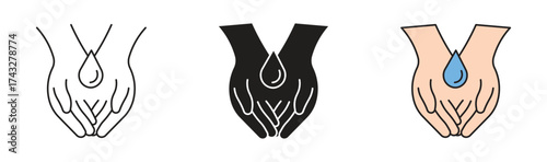 Handwashing Icon vector. Wash your hands with soap to cleaning , disinfecting from virus or bacteria. Washing hand vector icon sign symbol, Vector illustration. 