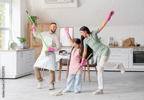 Happy parents with their li...