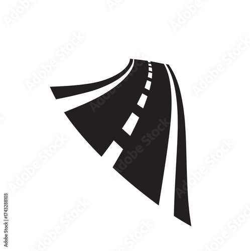 road icon on white background	
