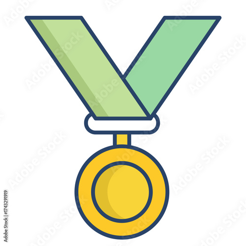 medal linear color icon design