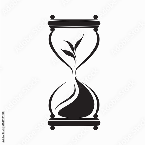 Hourglass Vector Art Time Concept Illustration on white background