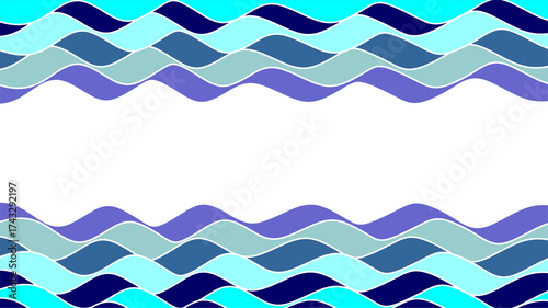 Wavy line pattern. Modern blue wavy abstract background. Abstract ocean wavy lines background. Wavy lines pattern background. Curved line artwork. Wave line vector illustration.	
