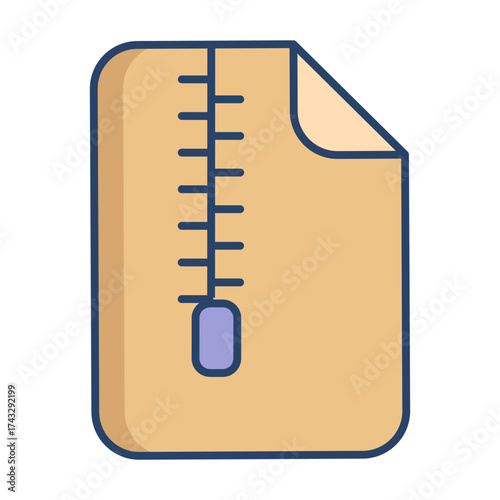 zipped file linear color icon design