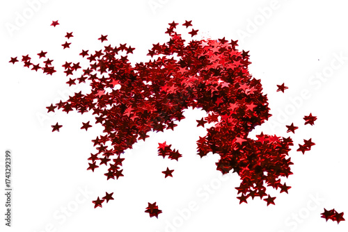 sequins red stars to decorate for the holiday. Insulated Red Sequins