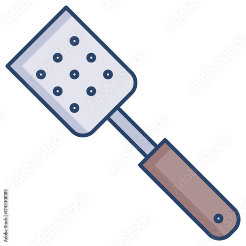 spatula linear color icon design