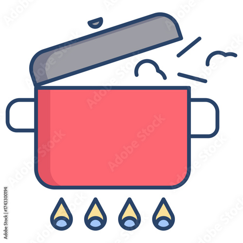 cooking linear color icon design