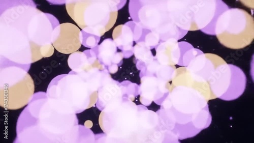 Abstract Purple Bubbles Floating in Space with Artistic Background.