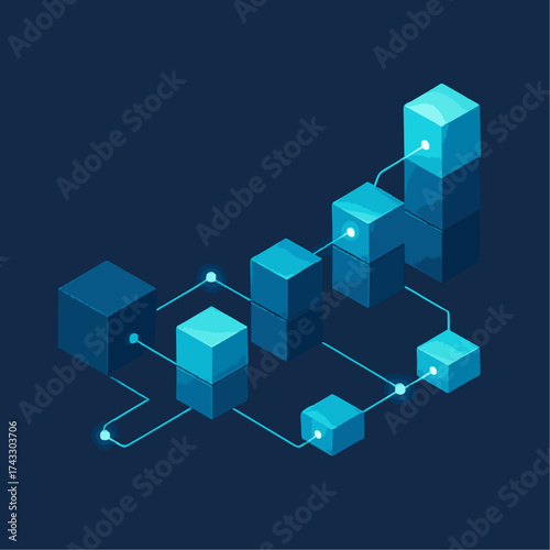 3D Network Corporate Diagram Vector – Isometric Business Connection