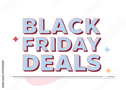 Bold vector lettering black friday deals text sale