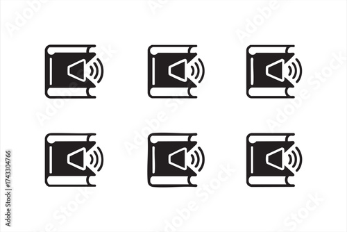 Online learning and audiobook vector for digital study and reading design