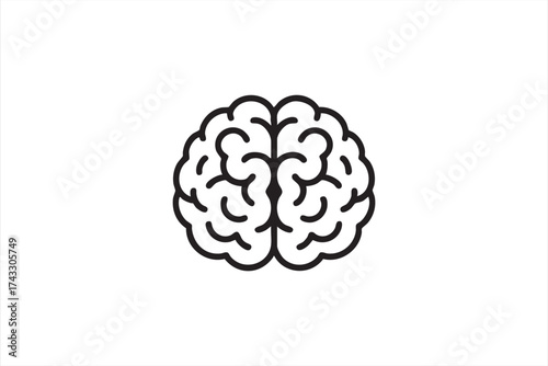 Brain icon vector representing intelligence, creativity, and thinking concept