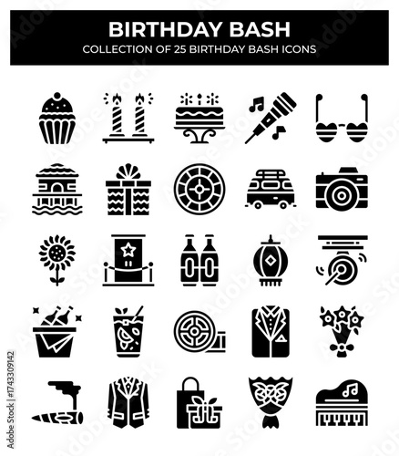 Birthday Bash. Collection of 25 Birthday Party Icons