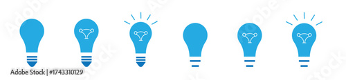Unique Idea Lightbulb Icon Set – Thin Line Vector Lamps & Innovation Symbols, Editable Stroke Illustration