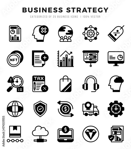 Business Strategy icon pack for your website. mobile. presentation. and logo design.
