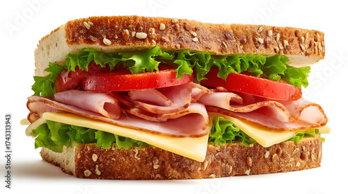 sandwich with ham and vegetables 
