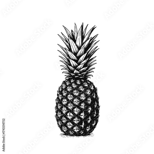 Fruit vector illustration. Abstract pineapple 