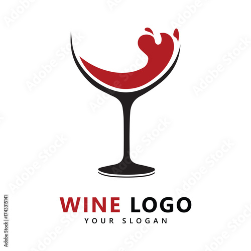 Wine logo design template.vector illustration of icon-vector