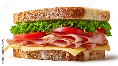 sandwich with ham and vegetables 
