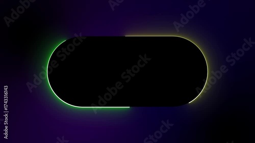 Glowing Green and Yellow Rounded Neon Pill Shape