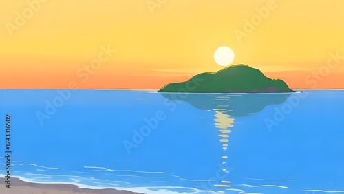 sunset over the sea