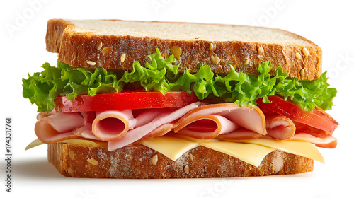 sandwich with ham and vegetables 