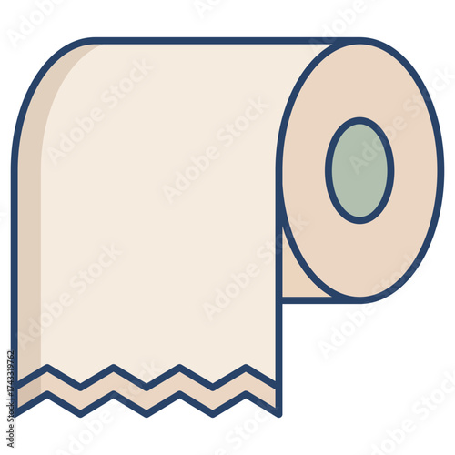 tissue roll linear color icon design