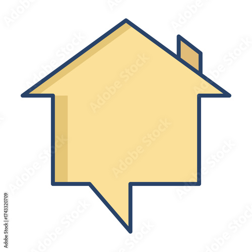 home chat linear color icon design