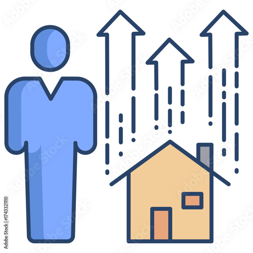 property valuation linear color icon design