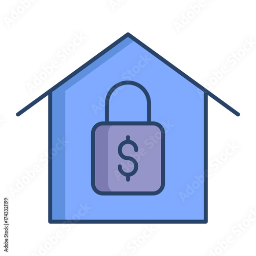 slod hous lock linear color icon design