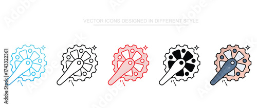 Crankset icon design with white background stock illustration