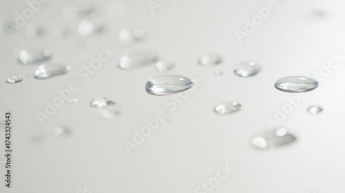 Close-up of water droplets on a smooth surface