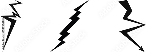 lightning bolt icon Lightning bolt vector icon set, black lightning icon designs on white background.Lightning bolt icons set. Power energy icon sign in filled, thin, line, outline