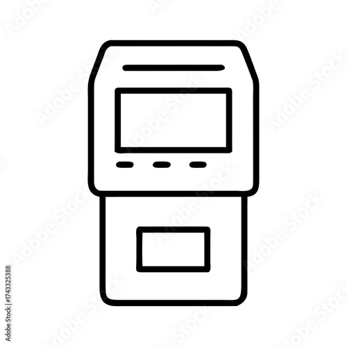 Vending machine icon in minimalist design with simple lines  