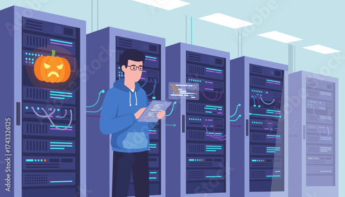 IT specialist tackles Halloween server room cybersecurity threat