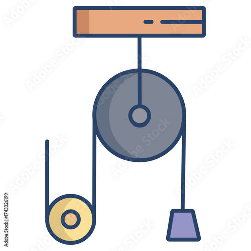 physics cradle linear color icon design