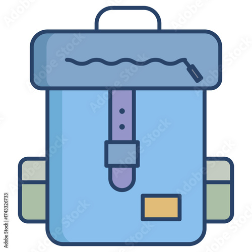 backpack linear color icon design