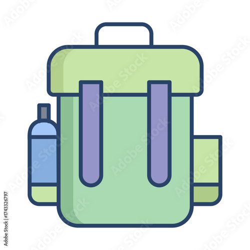 backpack linear color icon design