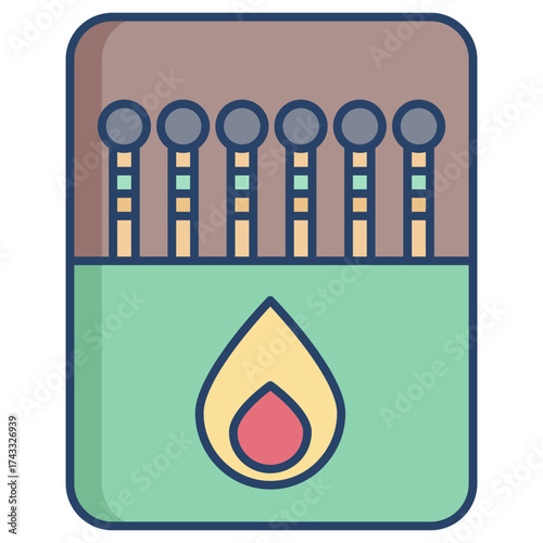 match box linear color icon design