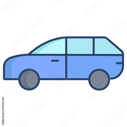 suv linear color icon design