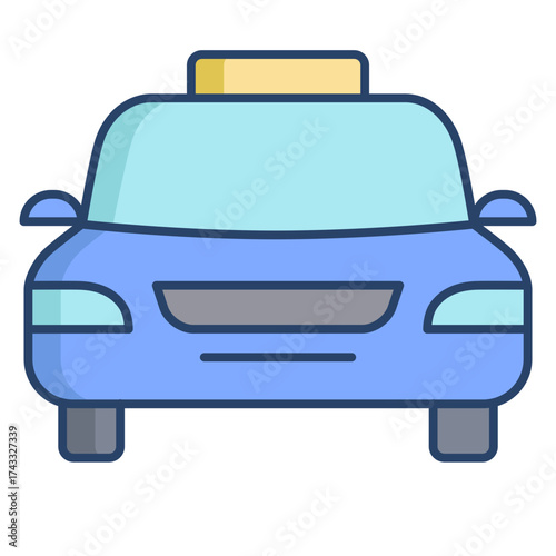 car linear color icon design