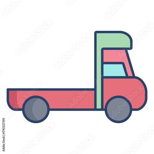 truck linear color icon design
