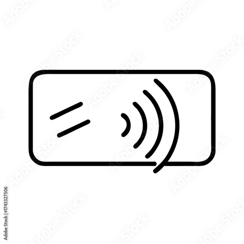 Wireless signal icon with sound waves in minimalist design  
