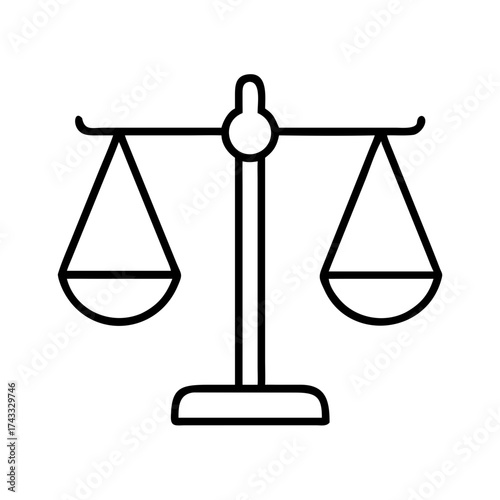 Simple outline of a balance scale symbolizing justice and fairness  