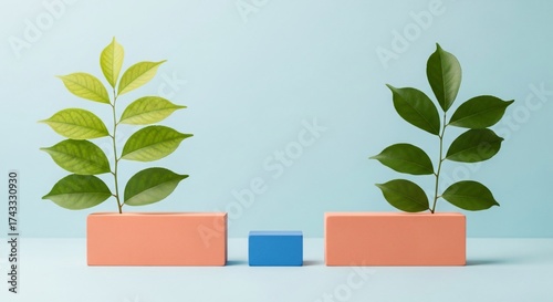 Botanical freshness with trendy pastel colors for spring marketing designs
