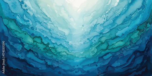 Abstract Blue Topographic Map Design Showing Depth and Elevation With Gradient Colors Creating Unique Landscape Scenery