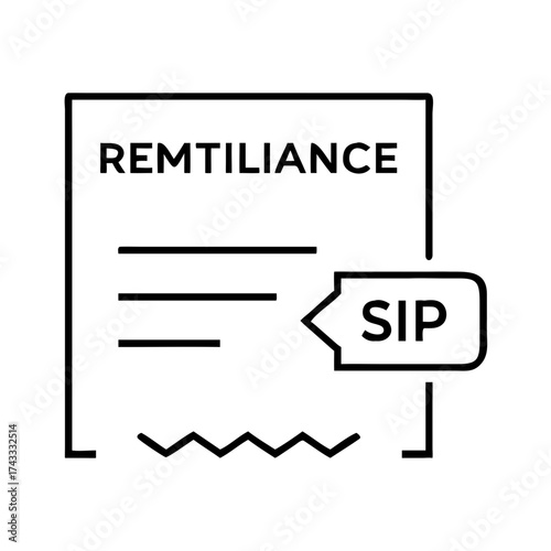 Remittance document with SIP label and blank fields for details  