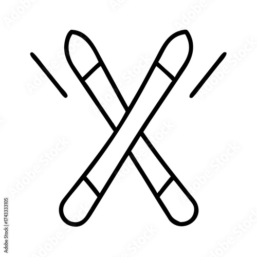 Crossed stylus pens in minimalistic design, concept of icons  